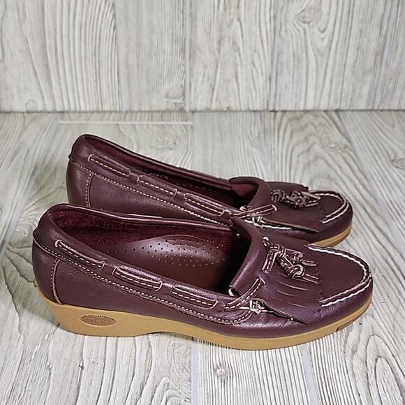 Dexter Leather Wedge Kilt Loafers Womens Size 7 - Picture 2 of 13